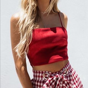 Suede rep crop top